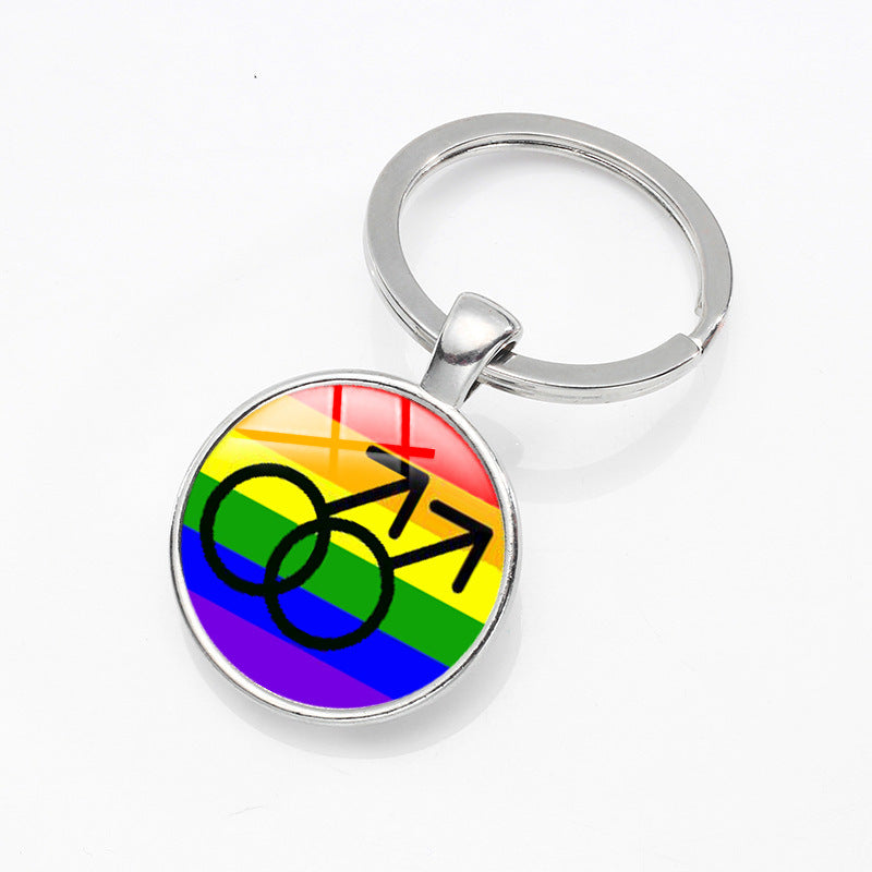 Wholesale Rainbow LGBT Zinc Alloy Keychain